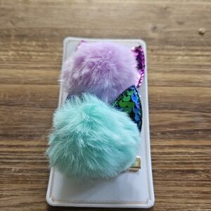 Colorful Pom Pom Hair Clips